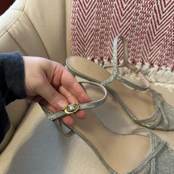 Stuart Weitzman Starla Metallic Sandals - Picture 4 of 7